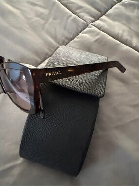Prada Black Saffiano Leather Flap Phone Pouch